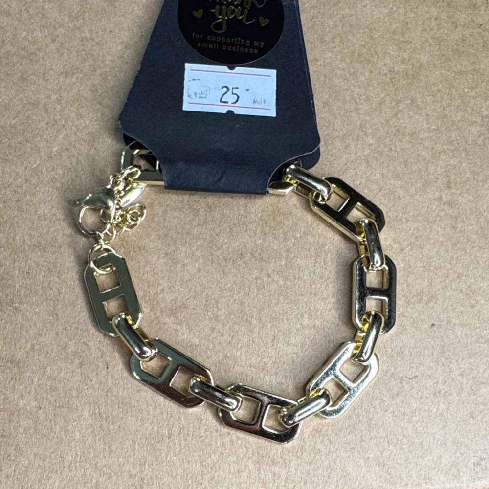 Gold Plated Chunky Chain Bracelet | Modern Trendy Jewelry